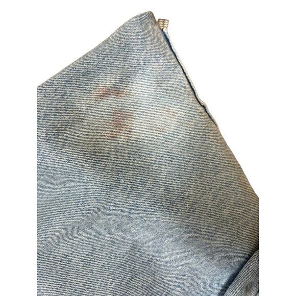 Levi's 501 150 Women's High Rise Fitted Straight Leg Distressed Jeans w/ Stain - Picture 10 of 11